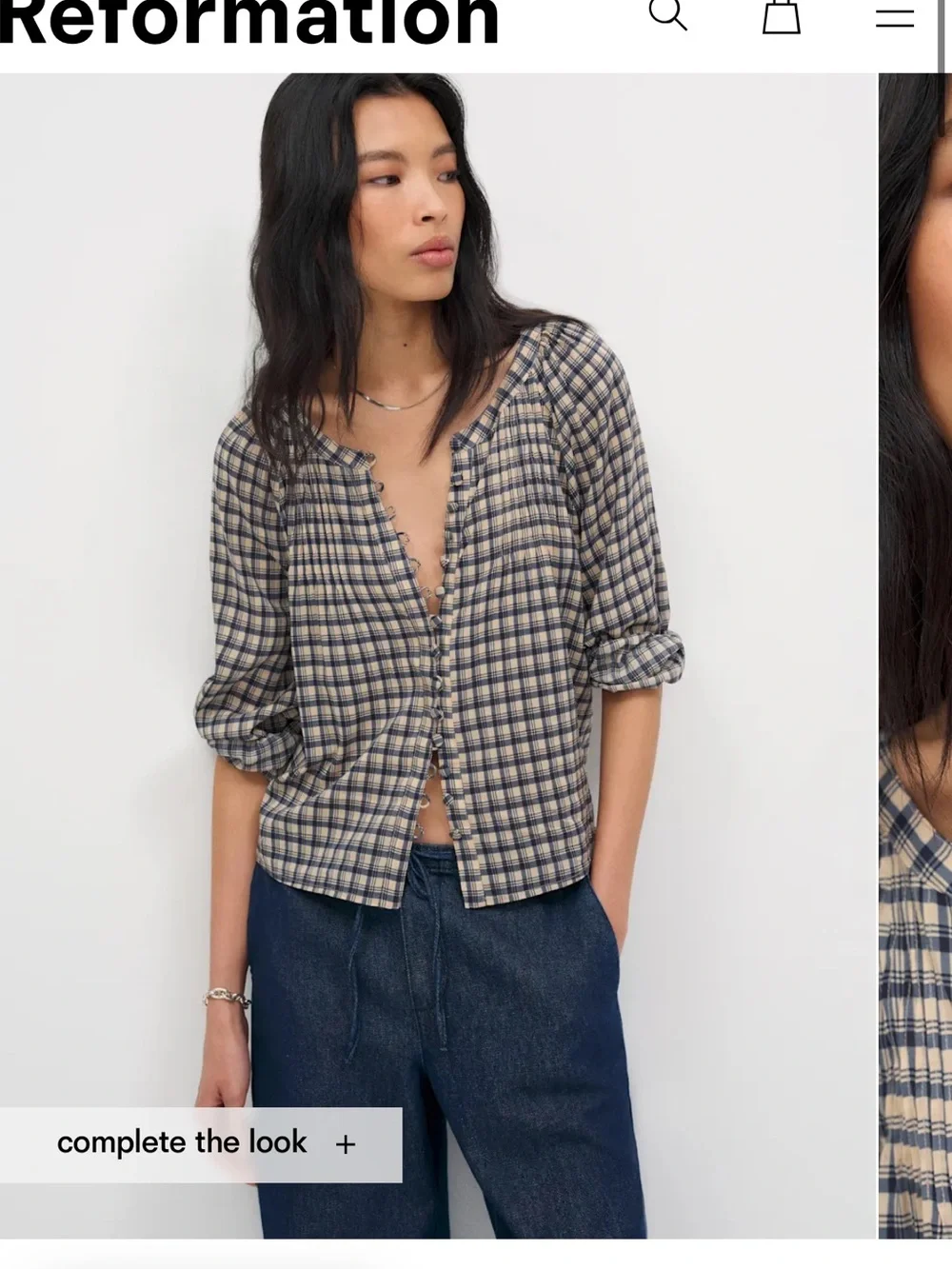 Reformation Calia Long Sleeve Top